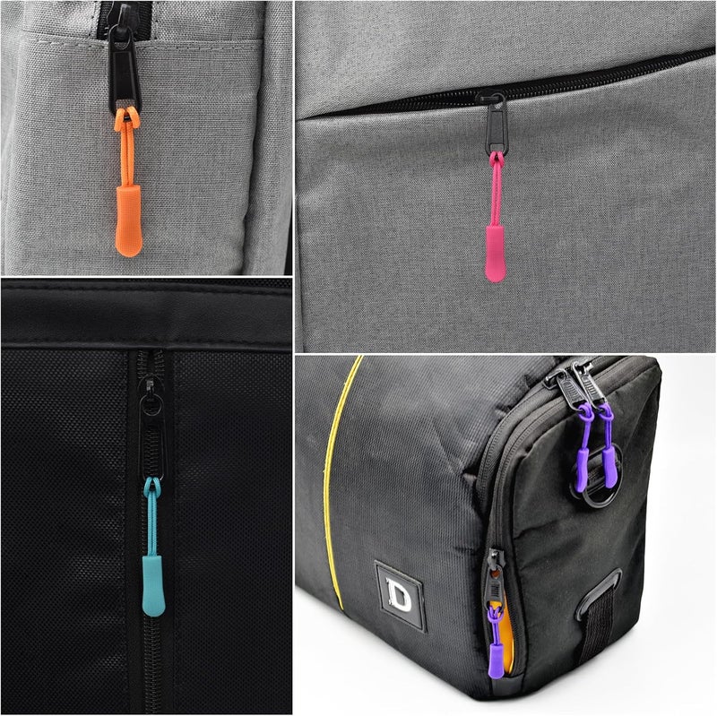 SHRJ 120Pcs Pulls Nylon Cord Zipper Tag Extension Pulls Fixer Cord Zipper Tag Replacement for Clothes, Luggage, Backpacks, Jackets, Handbag Tents, Sweatshirt, 12 Colors - Image 5
